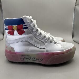 Vans Sk8-Hi Sailor Moon Pretty Guardian Shoes Womens Size 6.5 Silver Sneakers